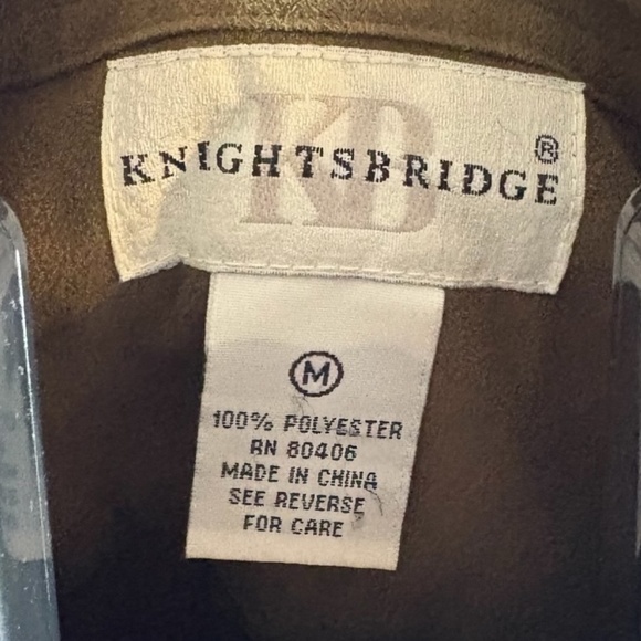 Vintage Knightsbridge Green Faux Suede Long Sleeve Button Down Shirt Men's M - Picture 4 of 5